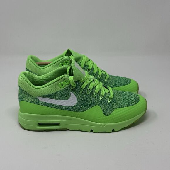 WMNS) Nike Air Max 1 Ultra Flyknit  Nike Air Max 1 Ultra Flyknit Sneakers Shoes Womens 6 Voltage Green Lightweight